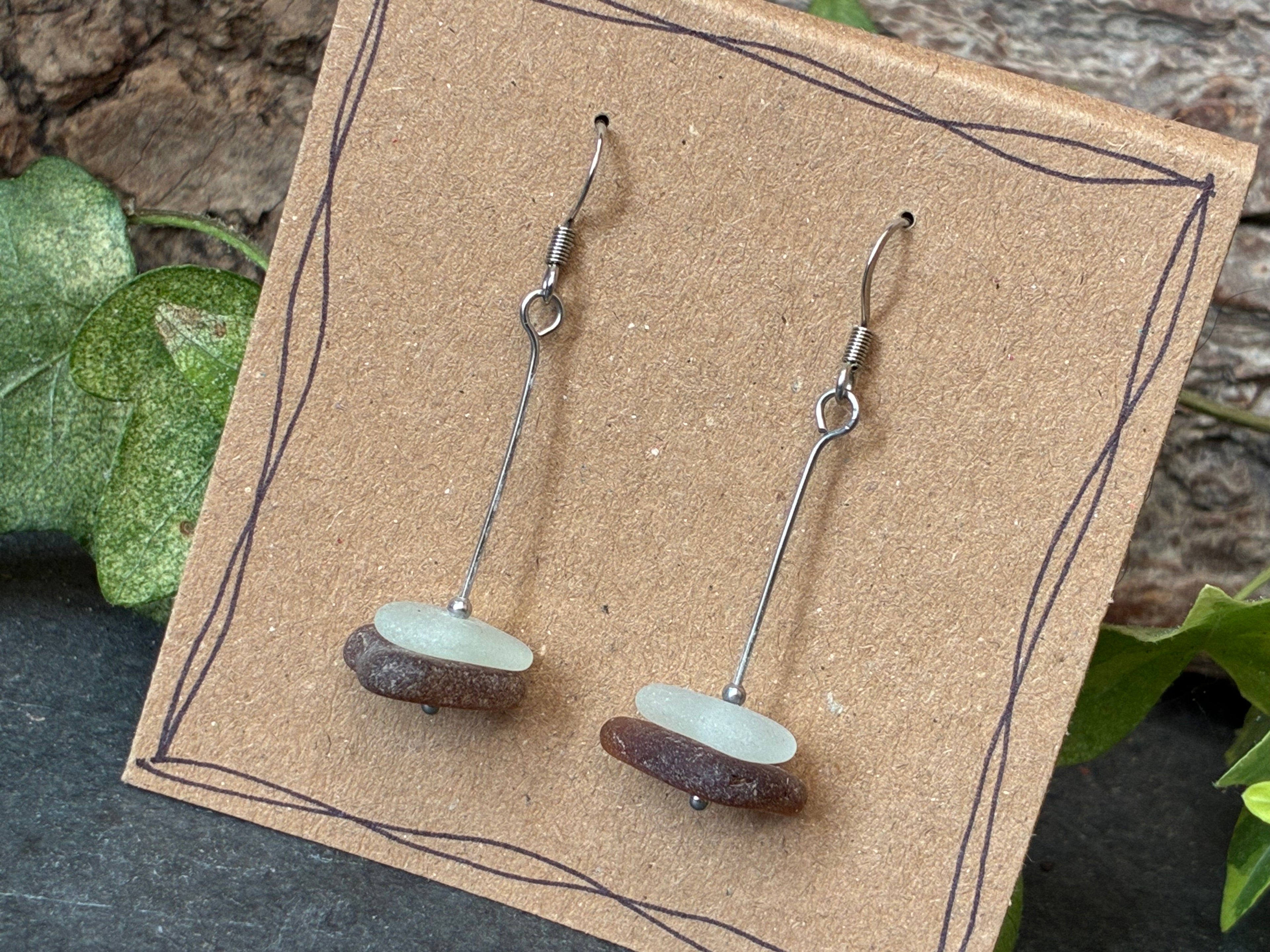 Natural Norfolk sea glass earrings