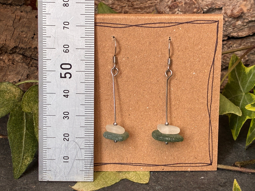 Natural Norfolk sea glass earrings