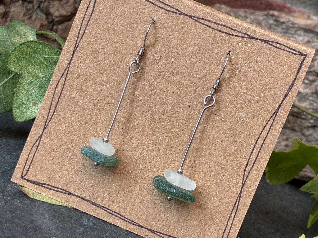 Natural Norfolk sea glass earrings