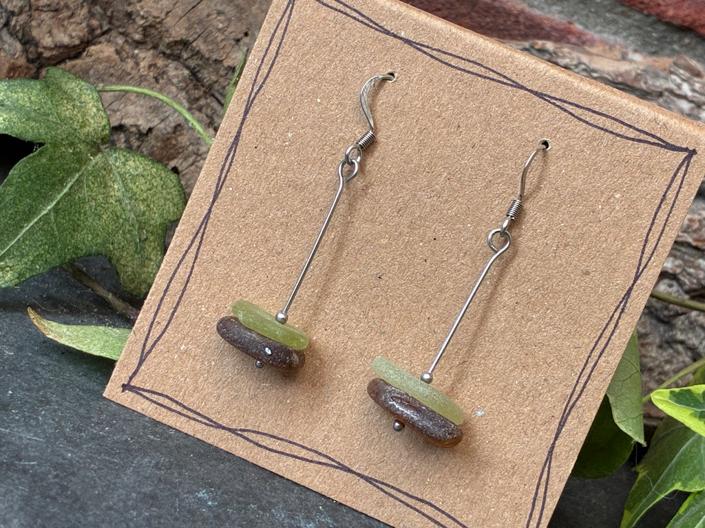 Natural Norfolk sea glass earrings