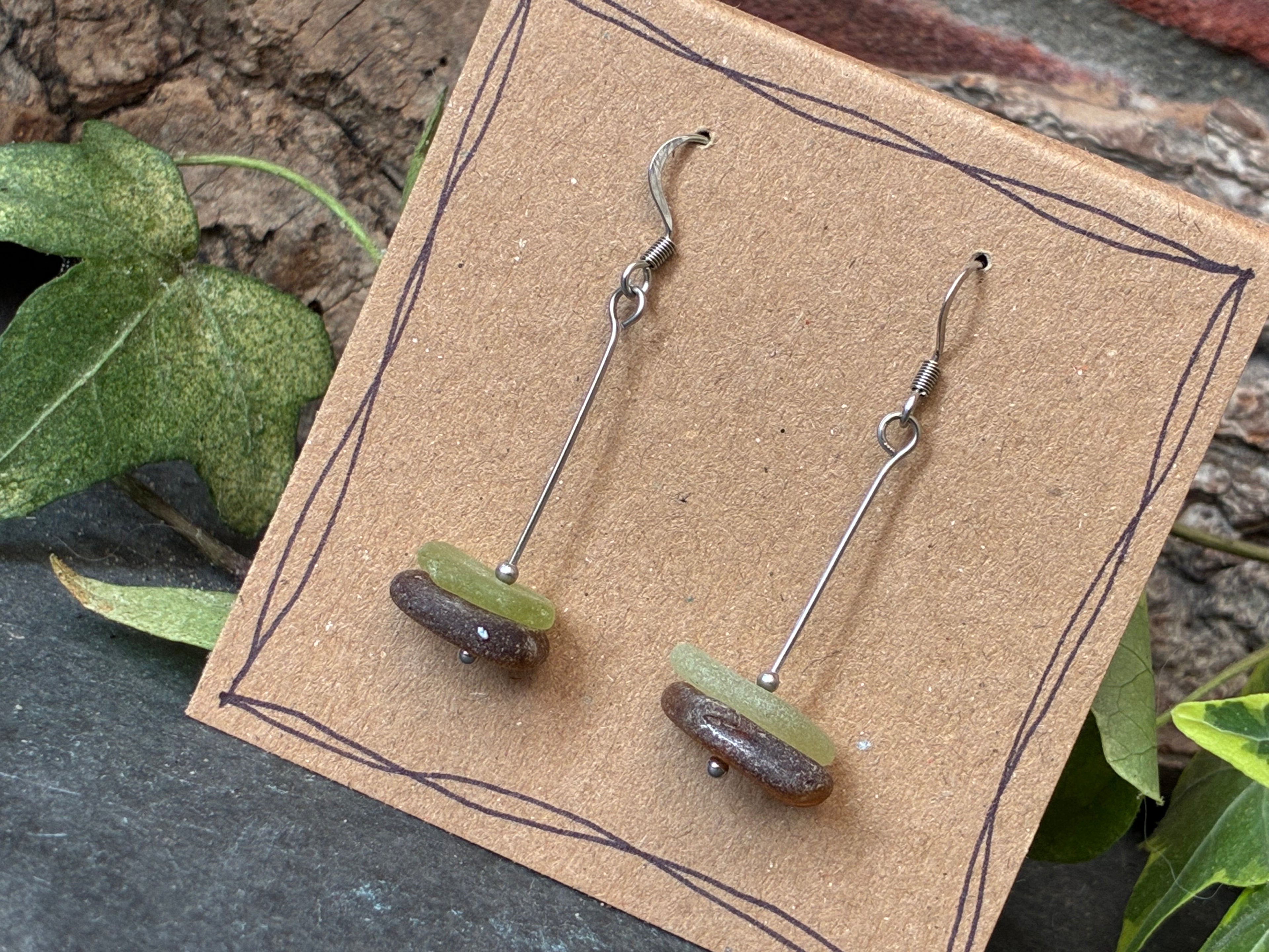 Natural Norfolk sea glass earrings