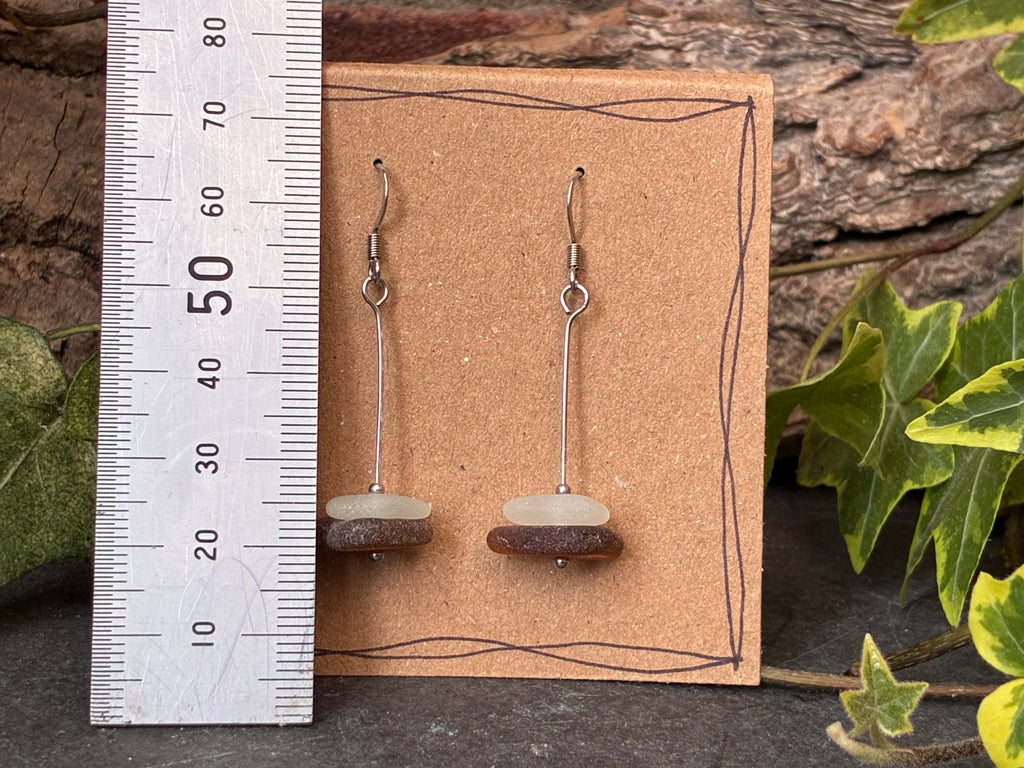 Natural Norfolk sea glass earrings