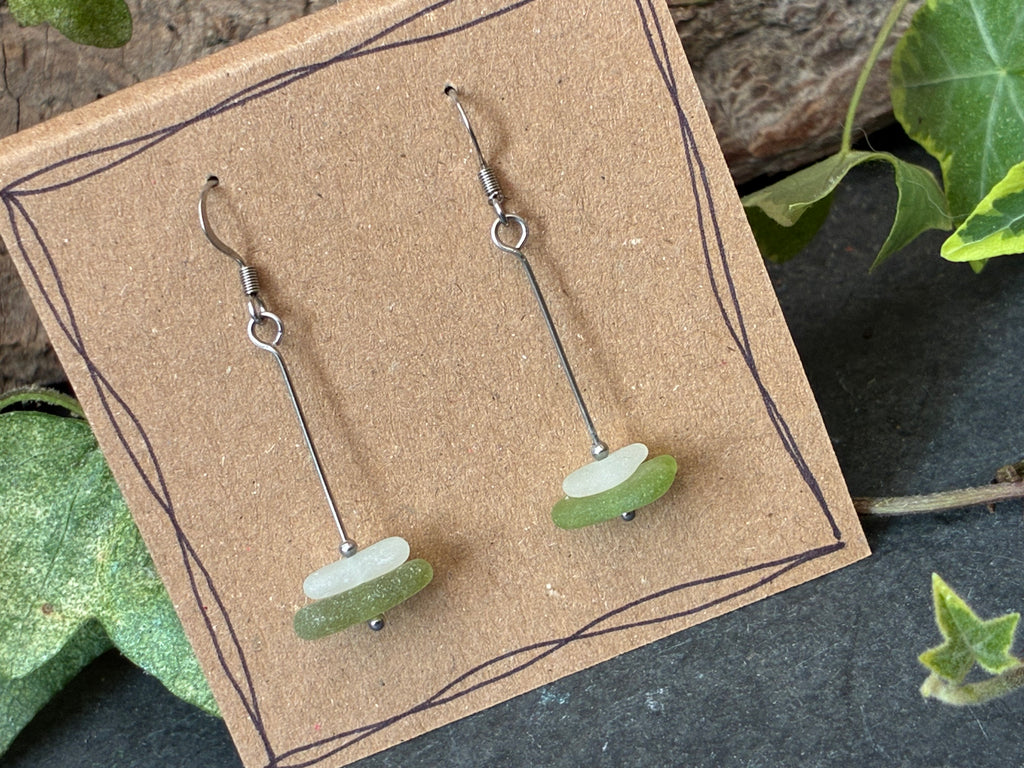 Natural Norfolk sea glass earrings
