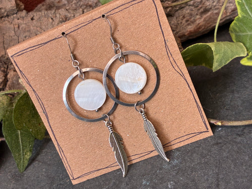 Beaded feather earrings