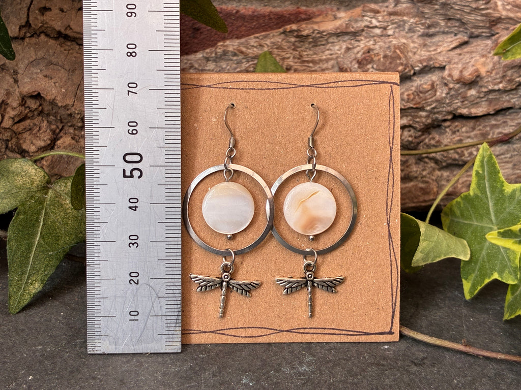 White dragonfly earrings