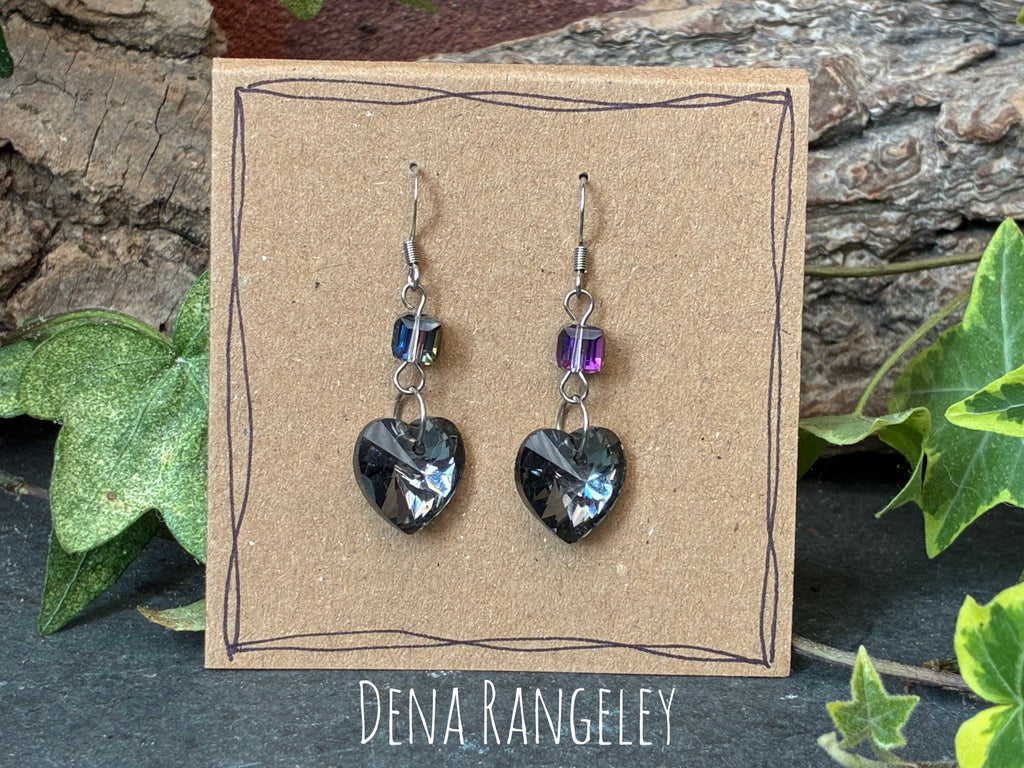 Sparkling heart earrings