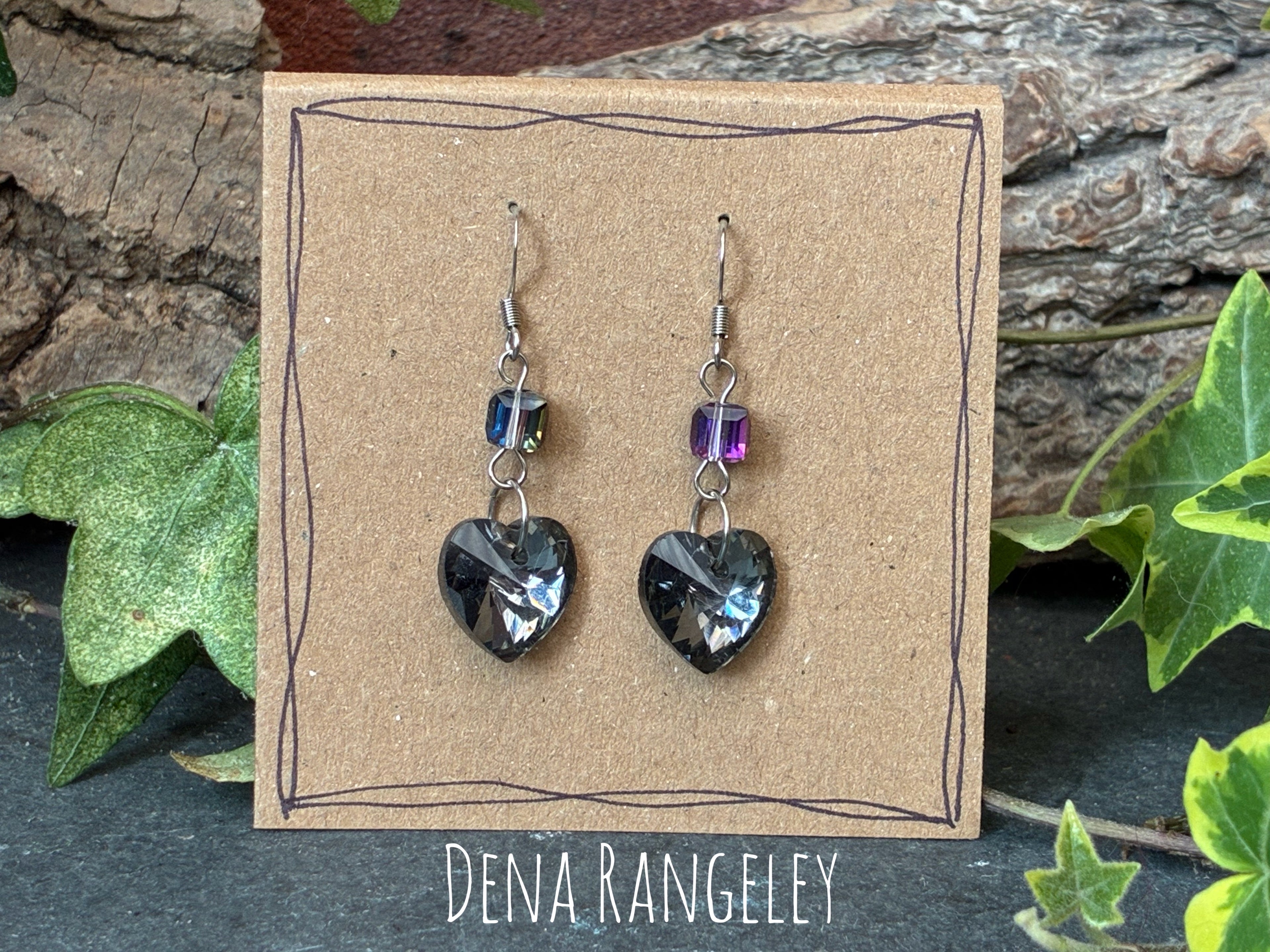 Sparkling heart earrings
