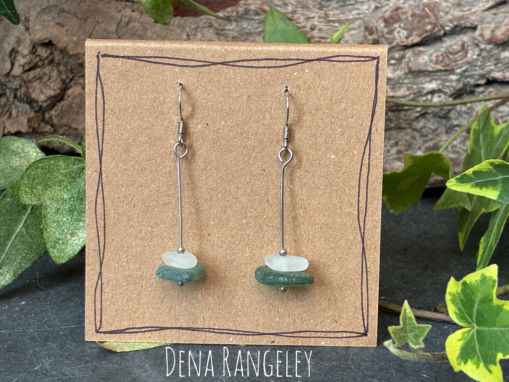 Natural Norfolk sea glass earrings