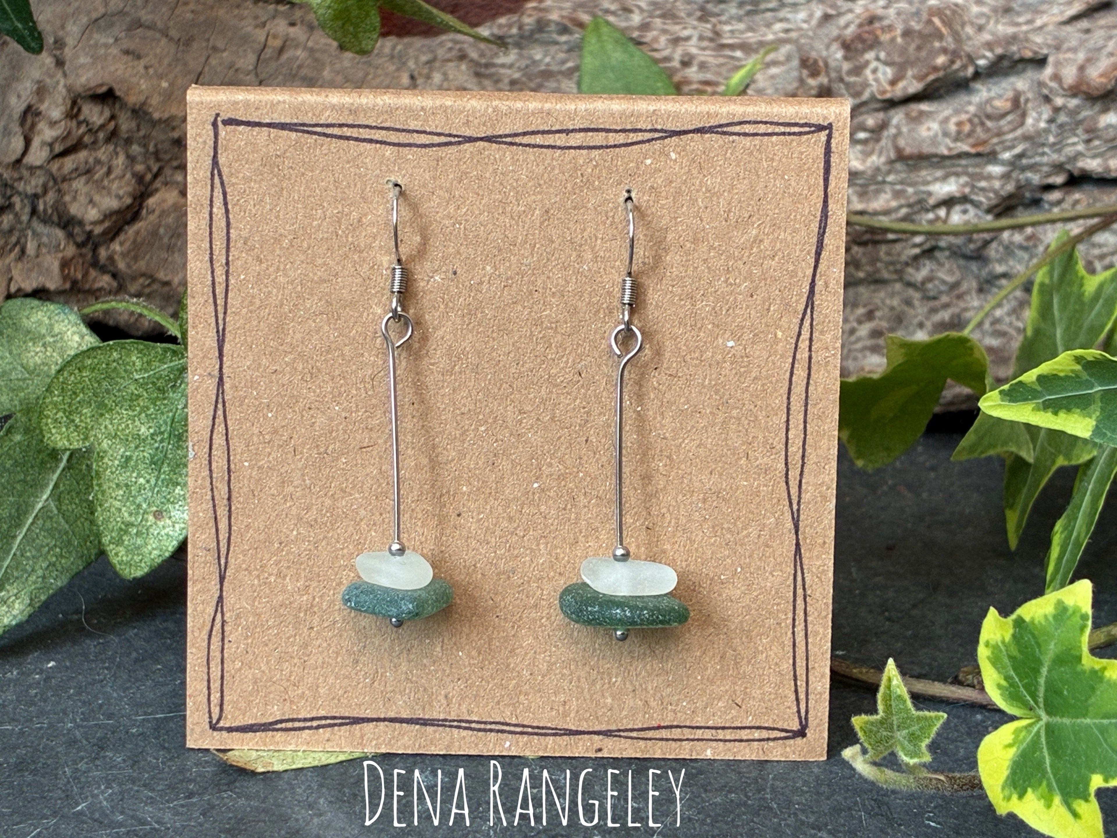 Natural Norfolk sea glass earrings