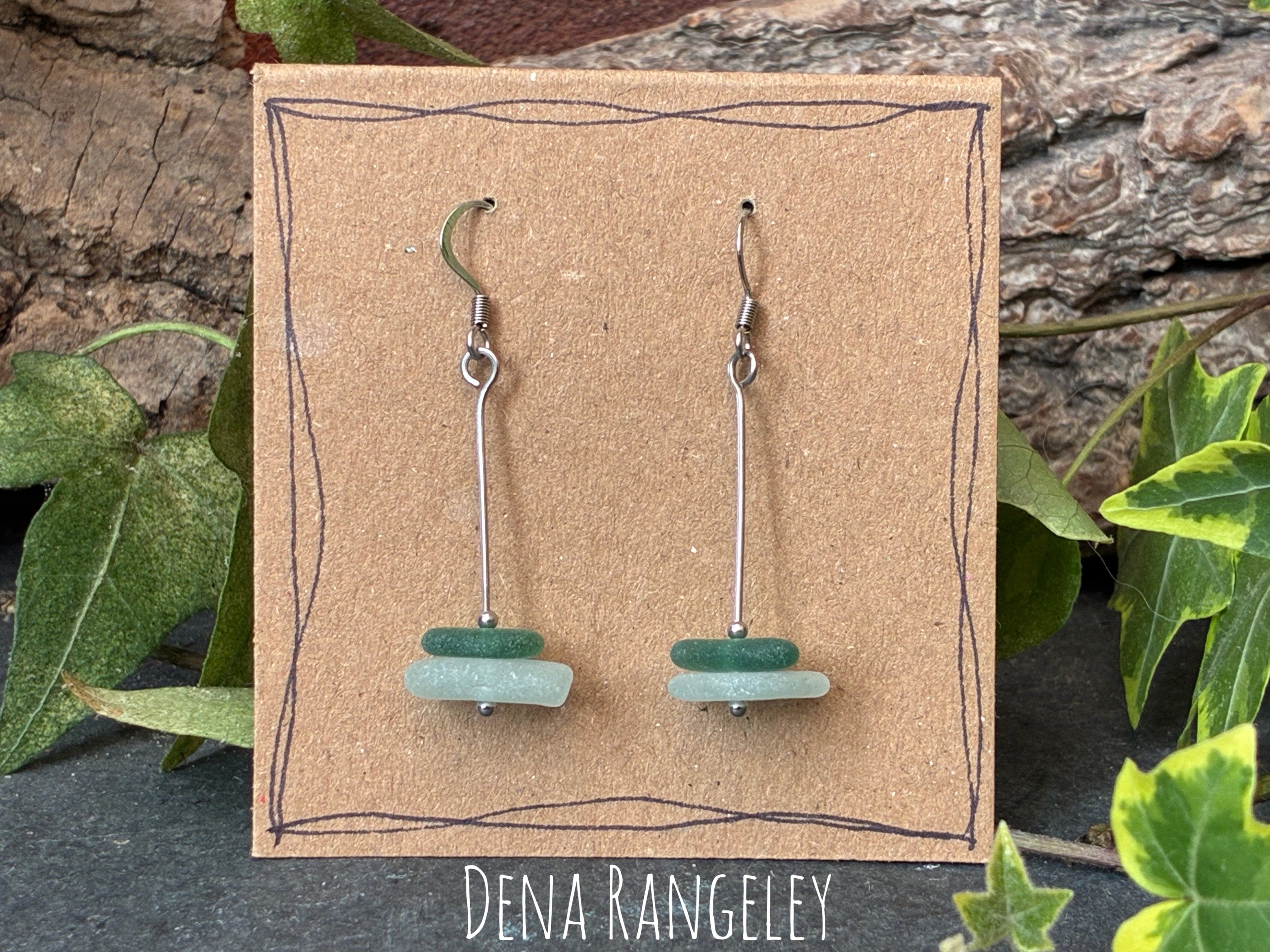 Natural Norfolk Sea glass earrings