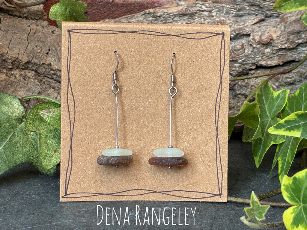 Natural Norfolk sea glass earrings
