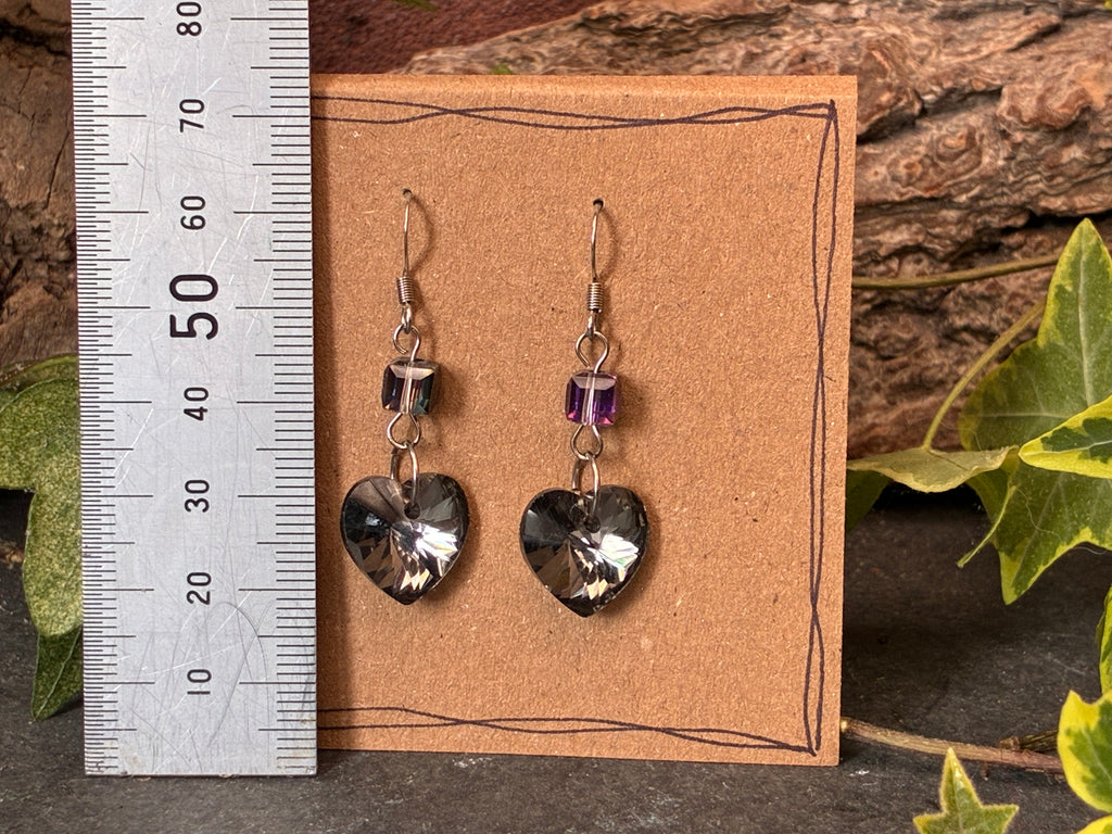 Sparkling heart earrings