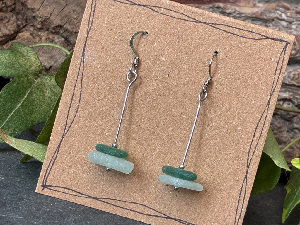 Natural Norfolk Sea glass earrings