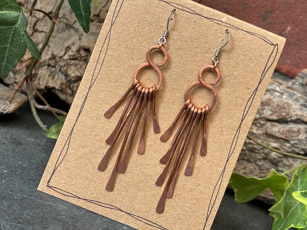 Copper chandelier earrings