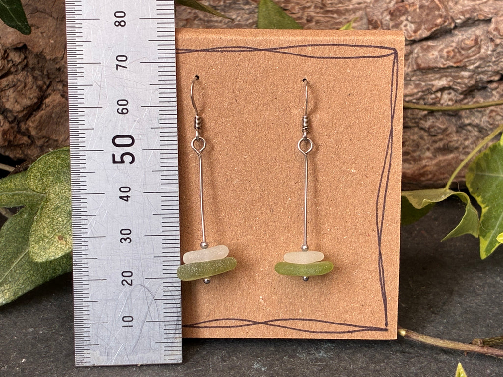 Natural Norfolk sea glass earrings