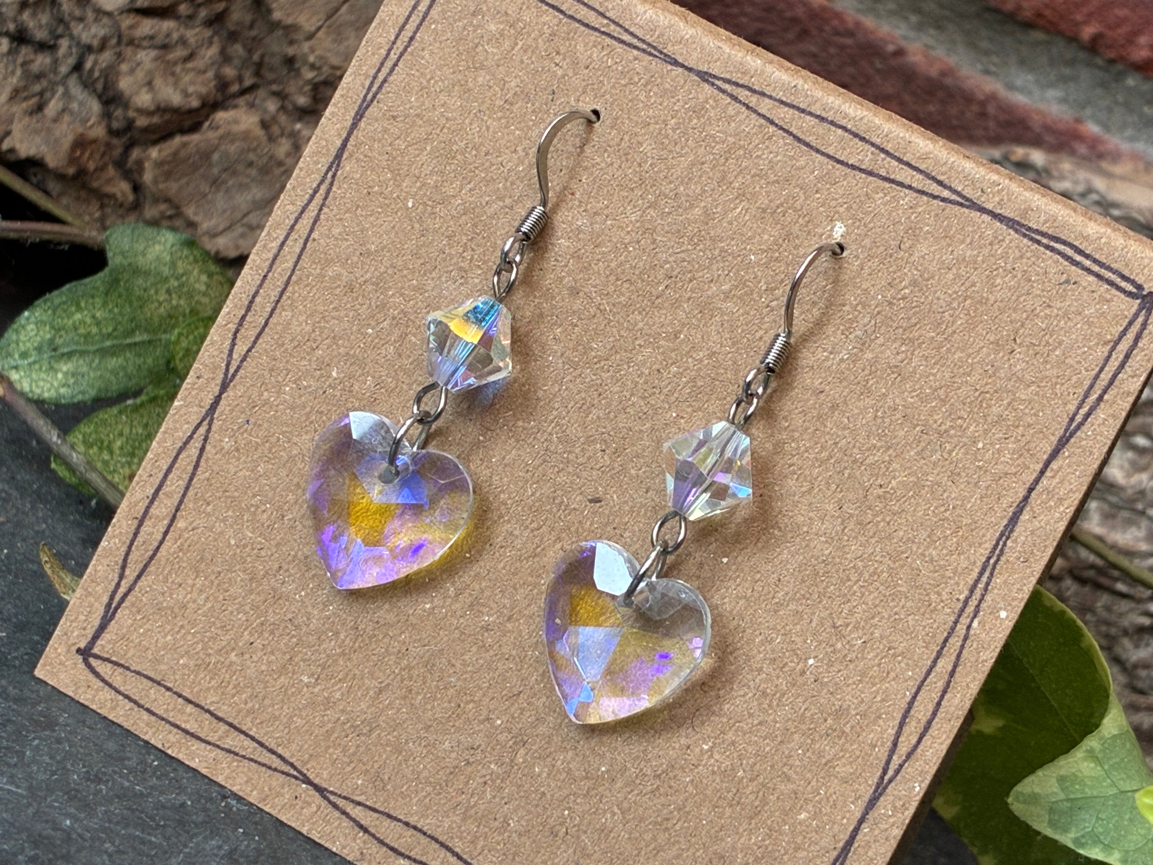 Sparkling heart earrings