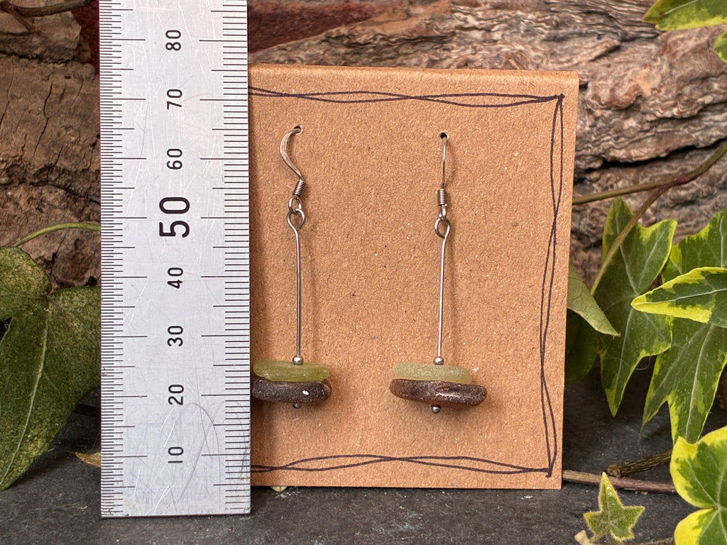 Natural Norfolk sea glass earrings