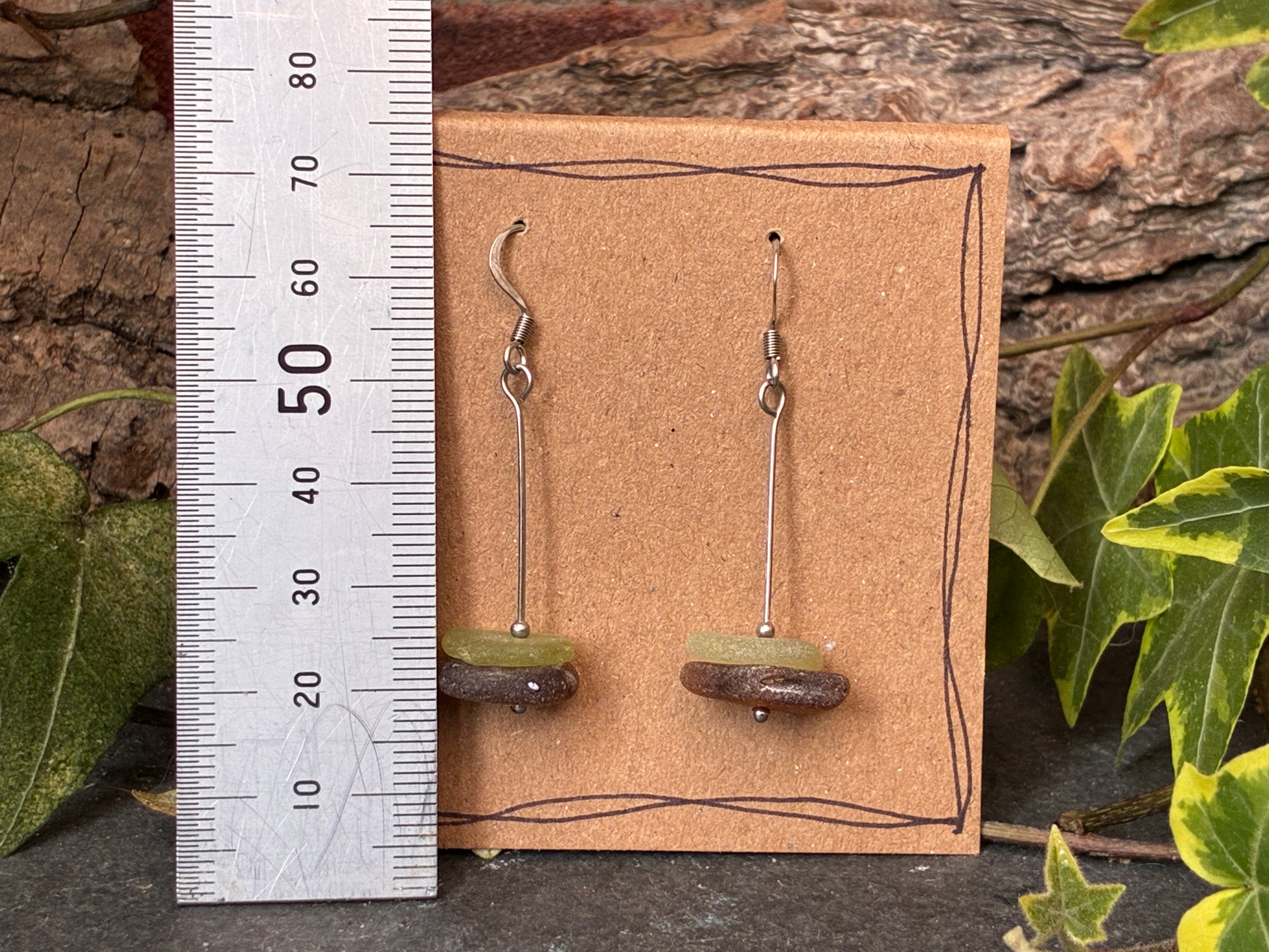 Natural Norfolk sea glass earrings