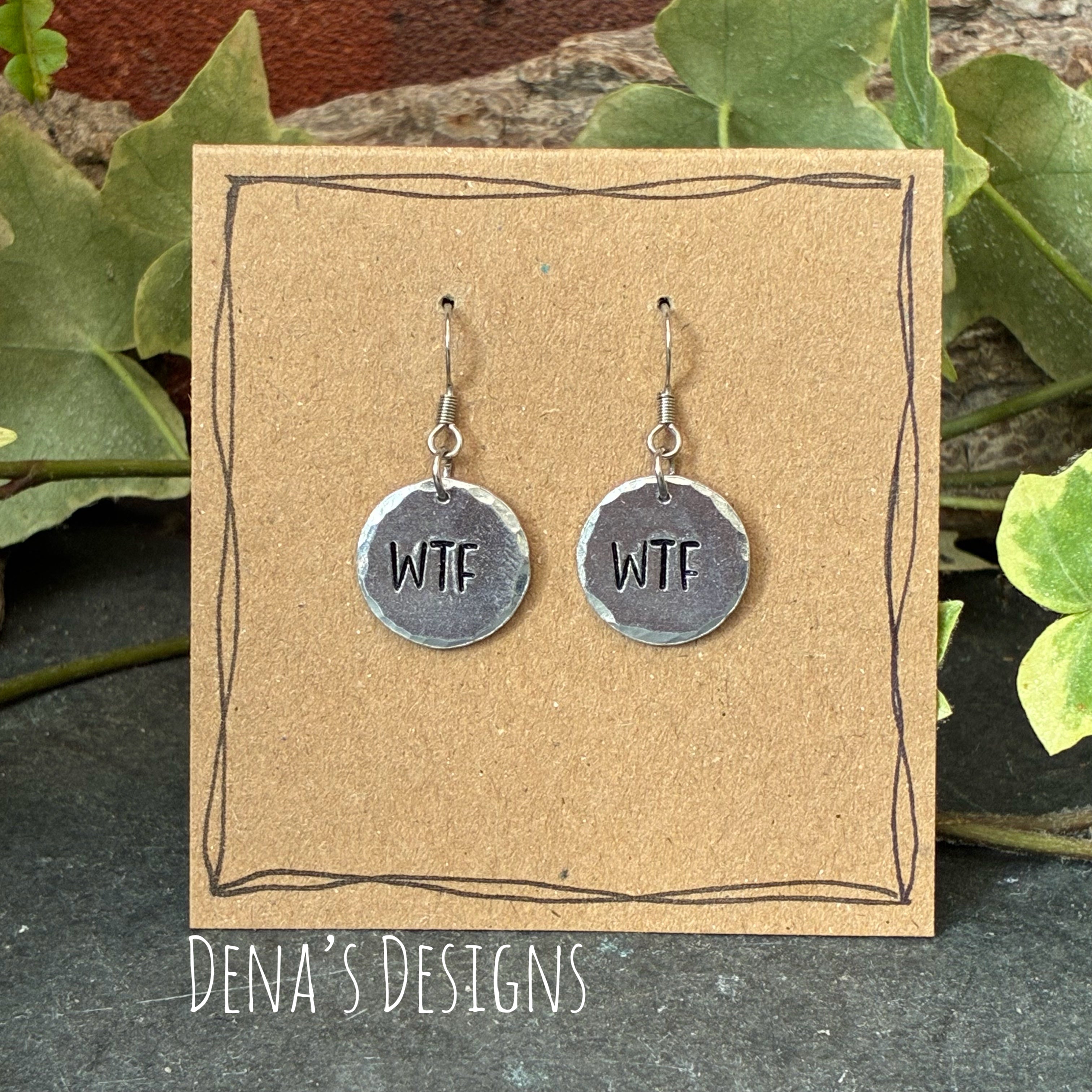 WTF sweary earrings