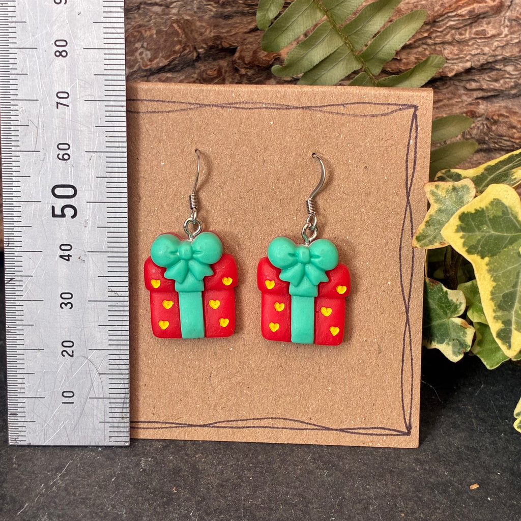 Christmas present earrings