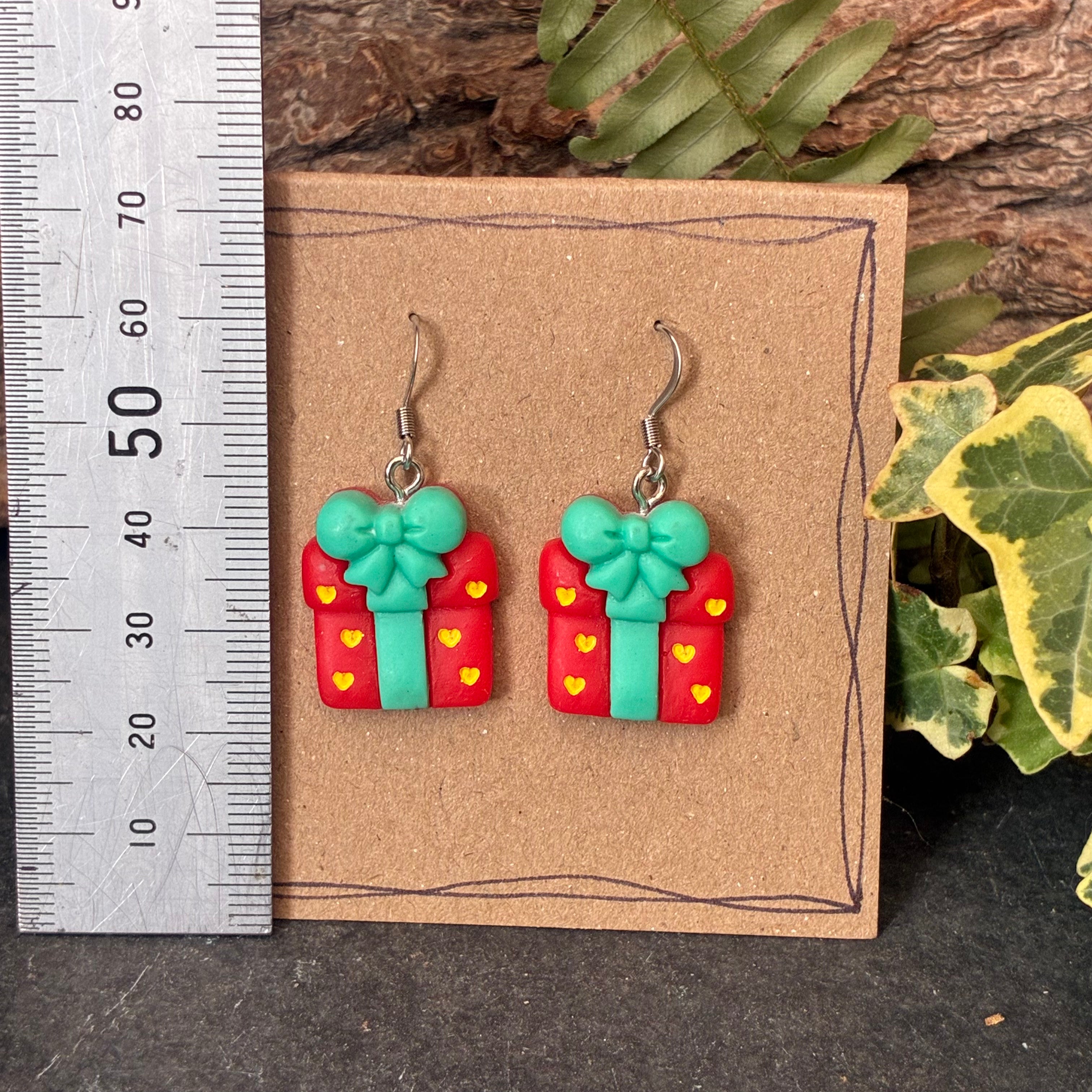 Christmas present earrings