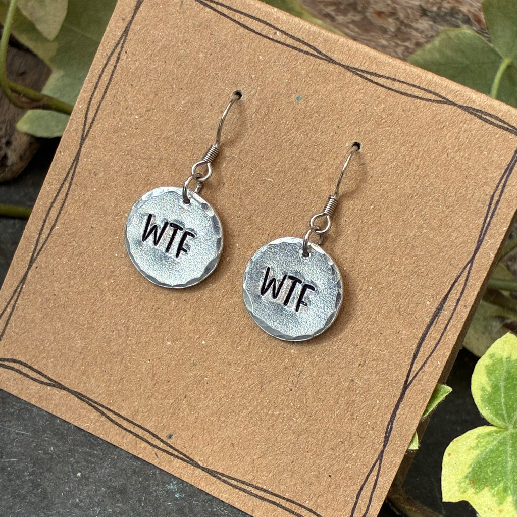 WTF sweary earrings