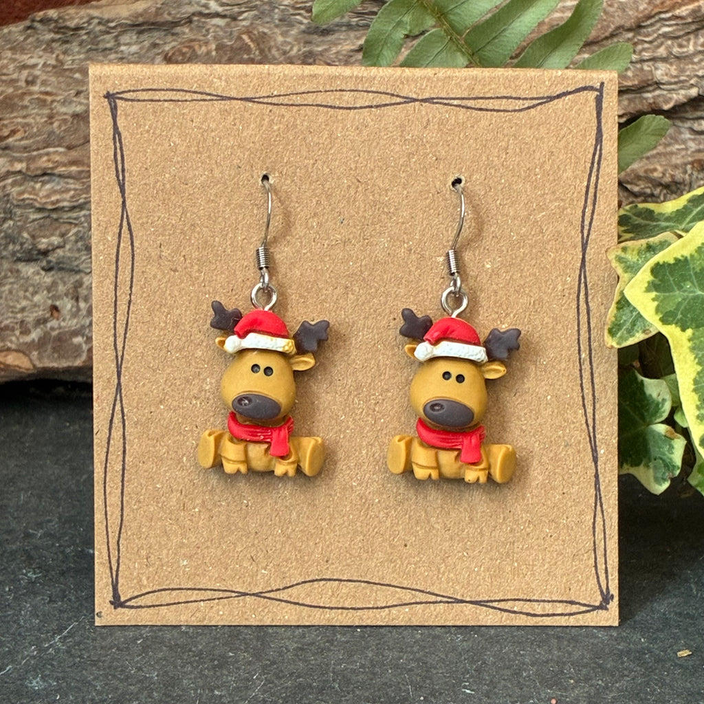Christmas reindeer earrings