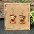 Christmas reindeer earrings