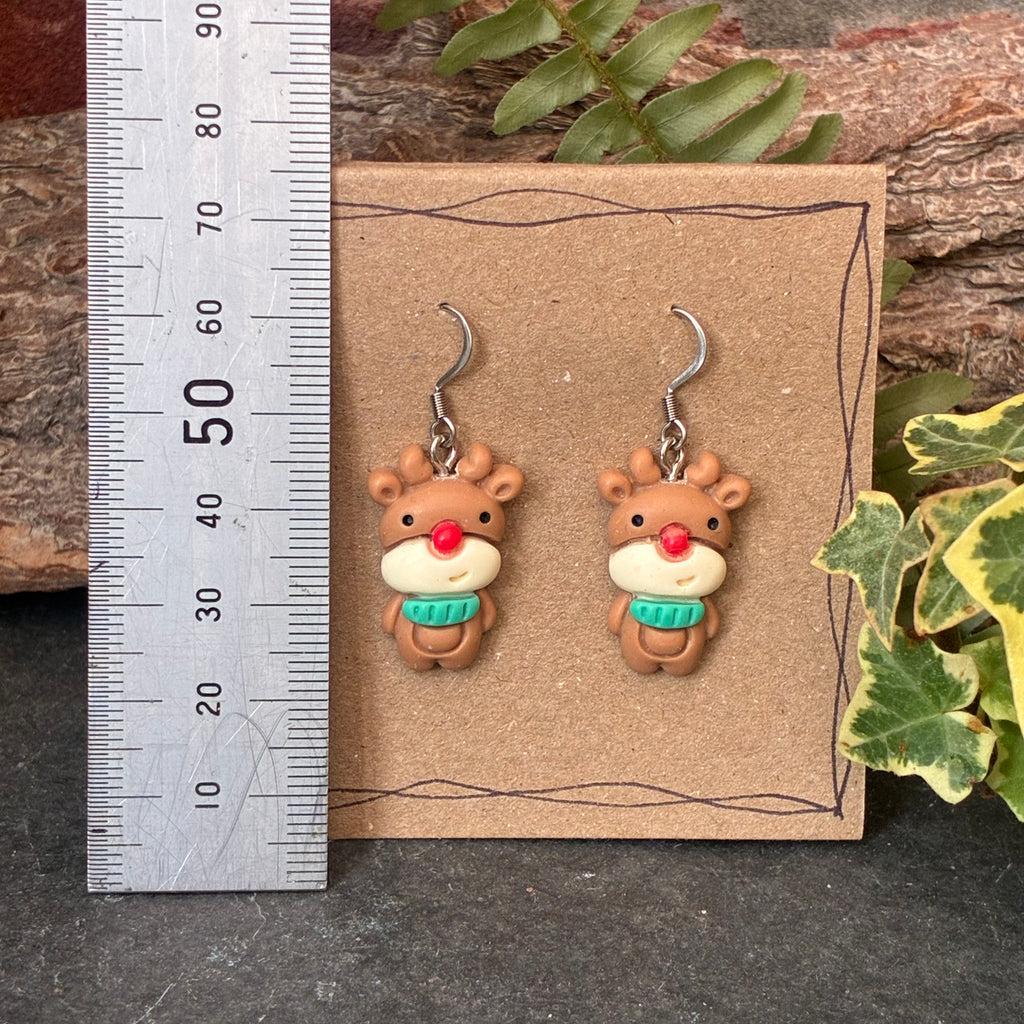 Christmas reindeer earrings