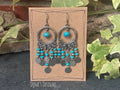 Chandelier turquoise coloured beaded earrings