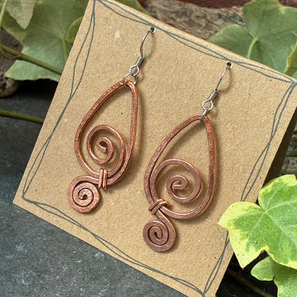 Copper wire earrings