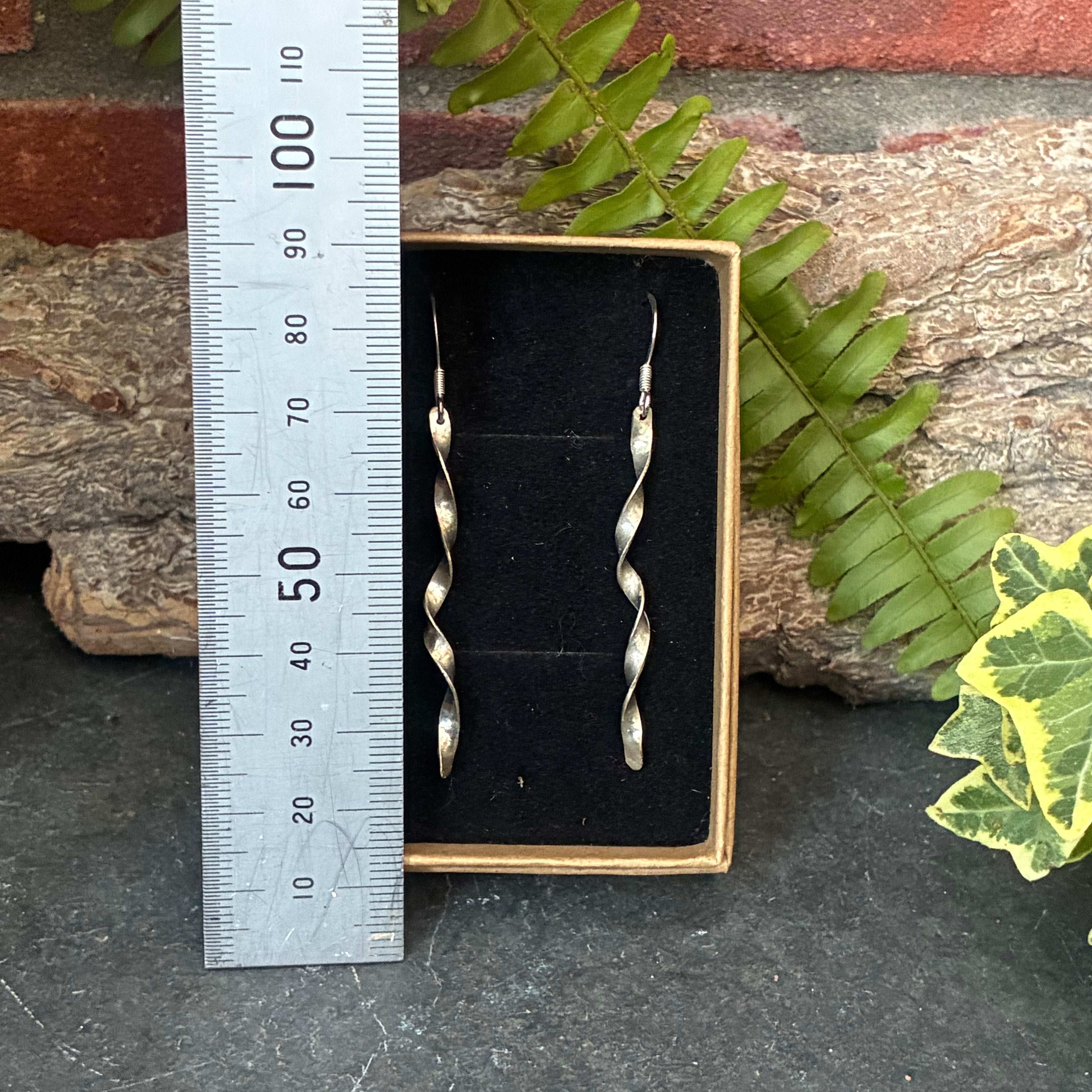 Sterling silver twisted earrings