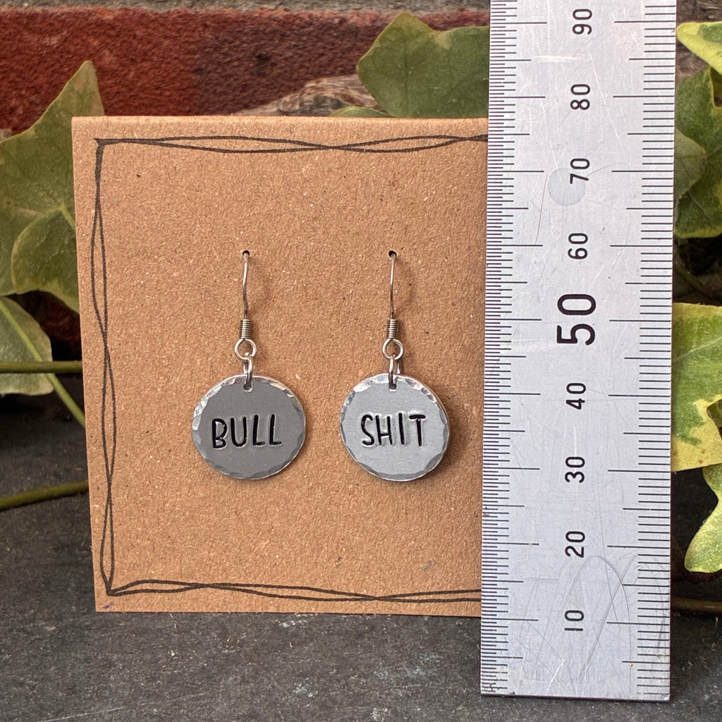 Bull sh*t sweary earrings