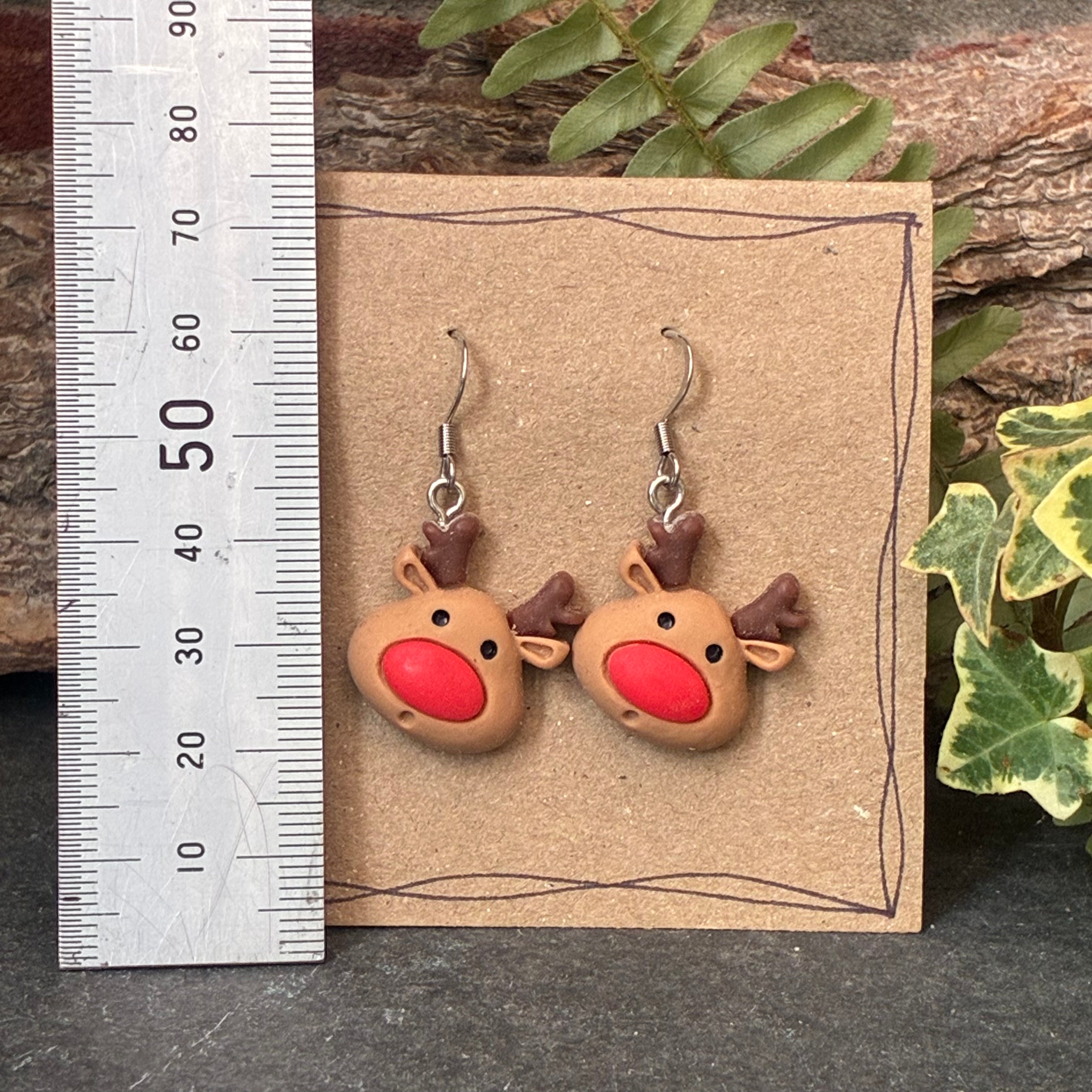 Christmas reindeer earrings