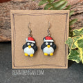 Christmas penguin earrings