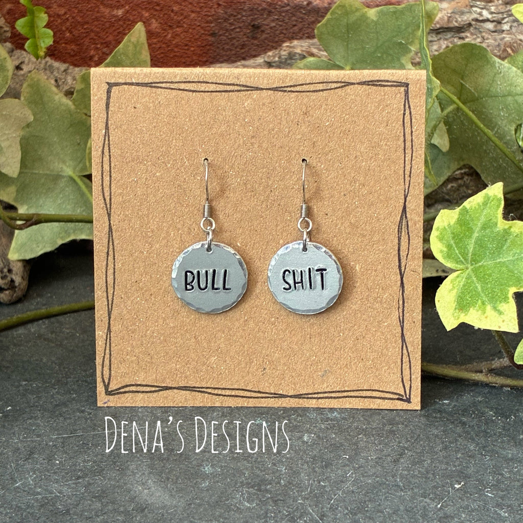 Bull sh*t sweary earrings