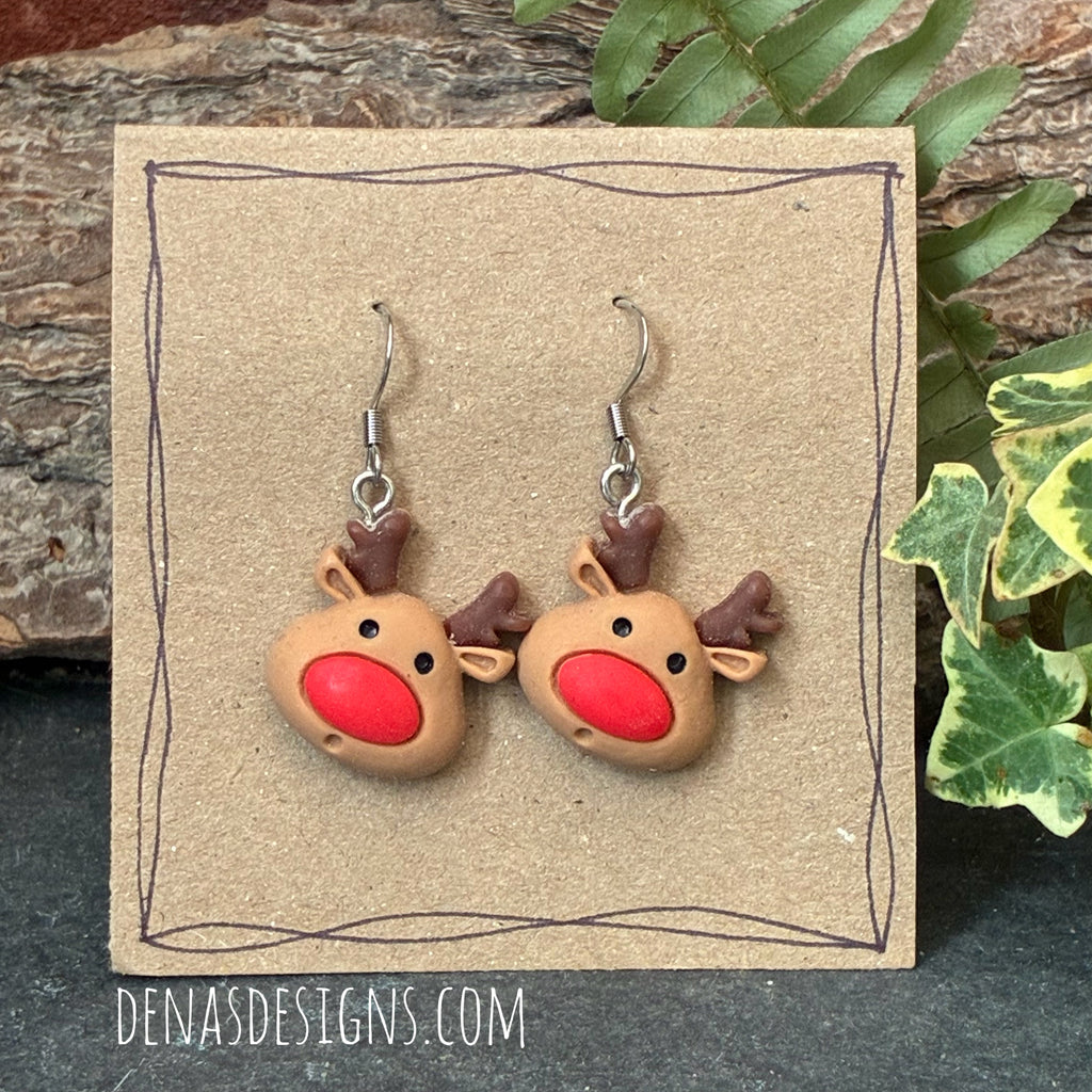 Christmas reindeer earrings