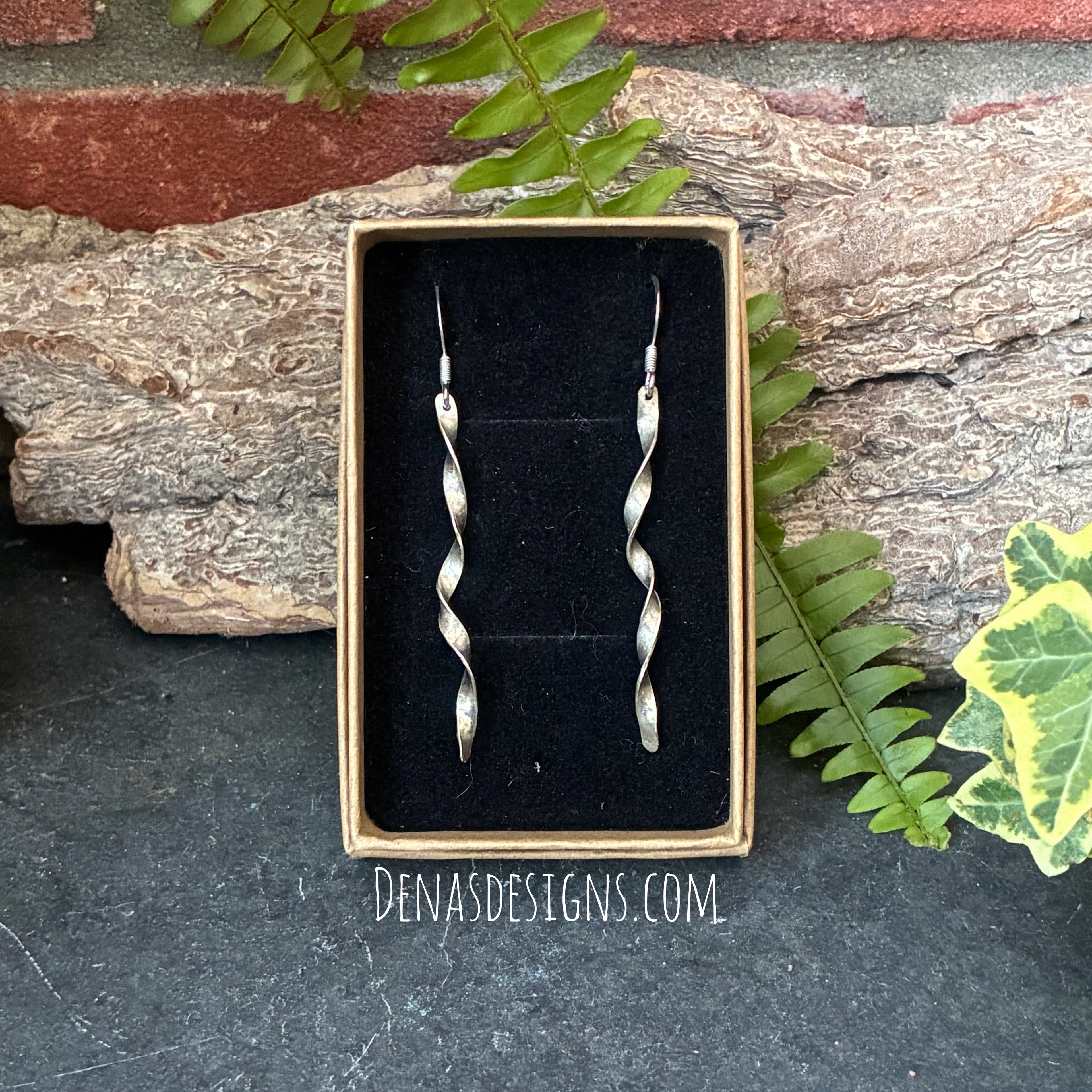 Sterling silver twisted earrings