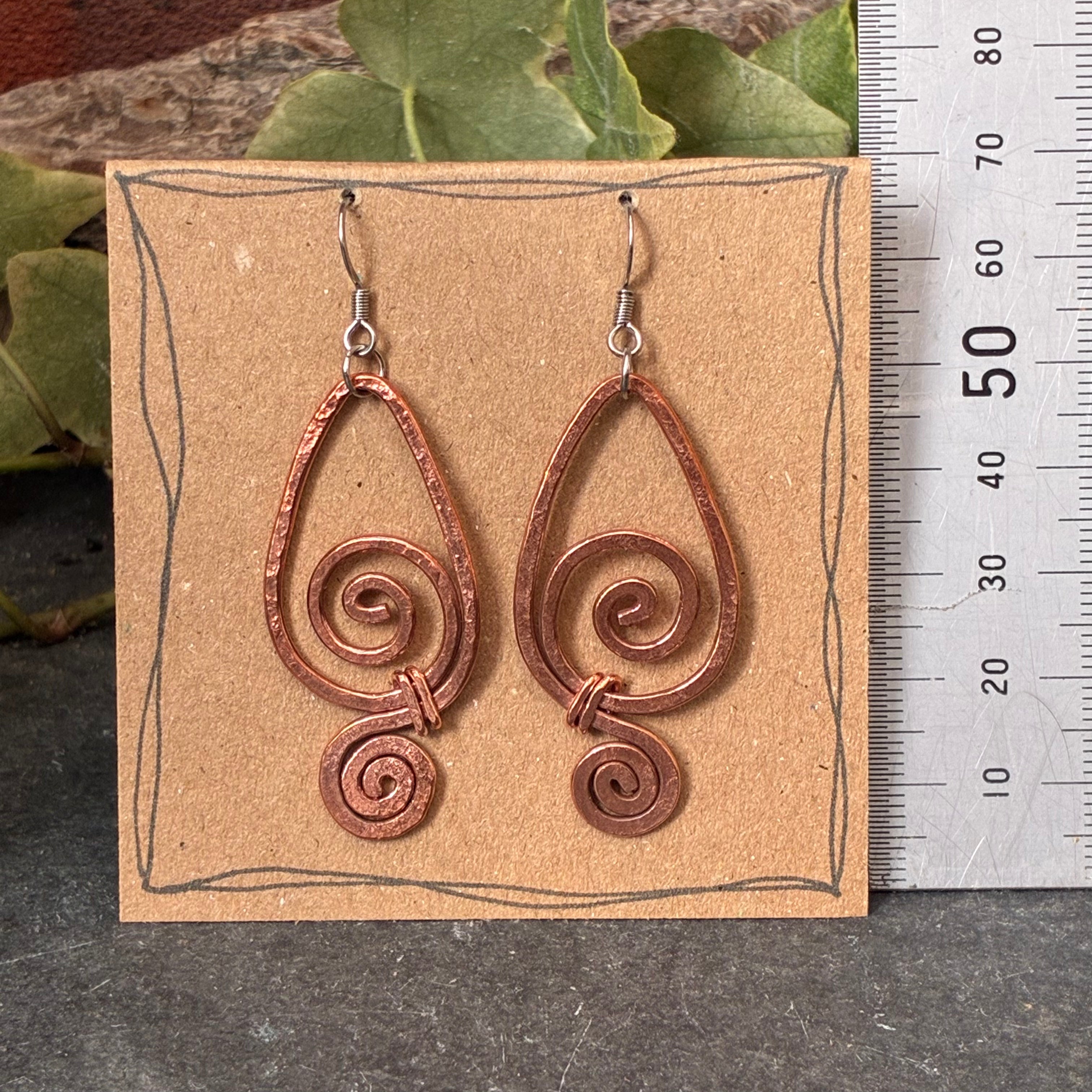 Copper wire earrings