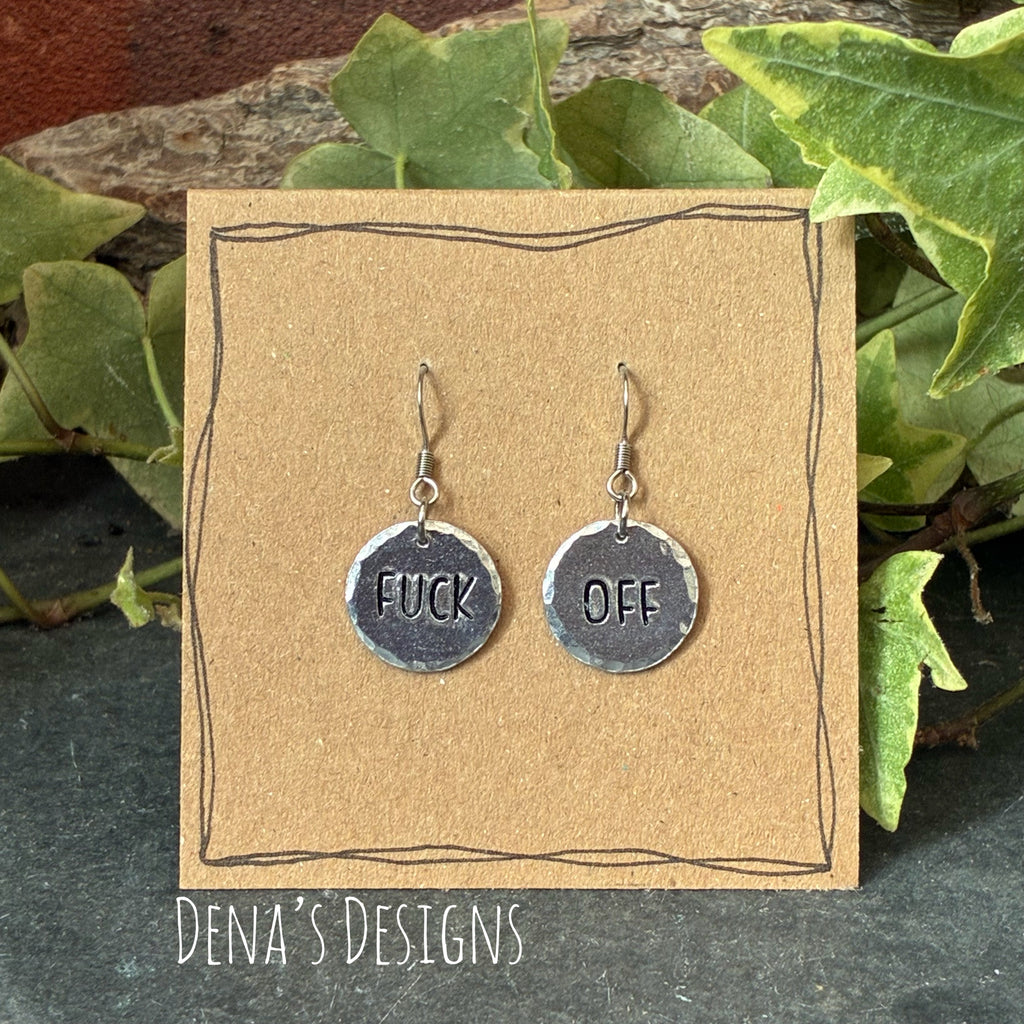 F**k Off sweary earrings