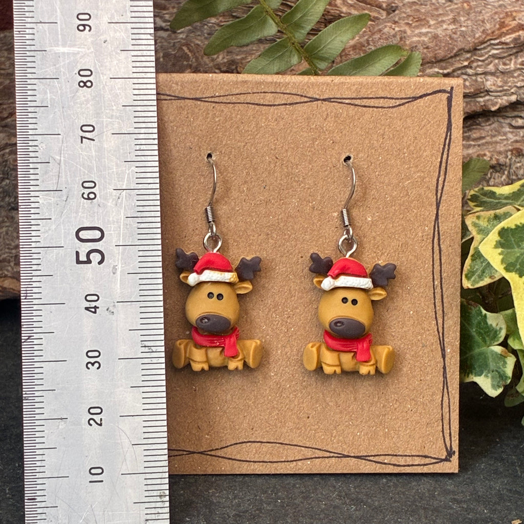 Christmas reindeer earrings