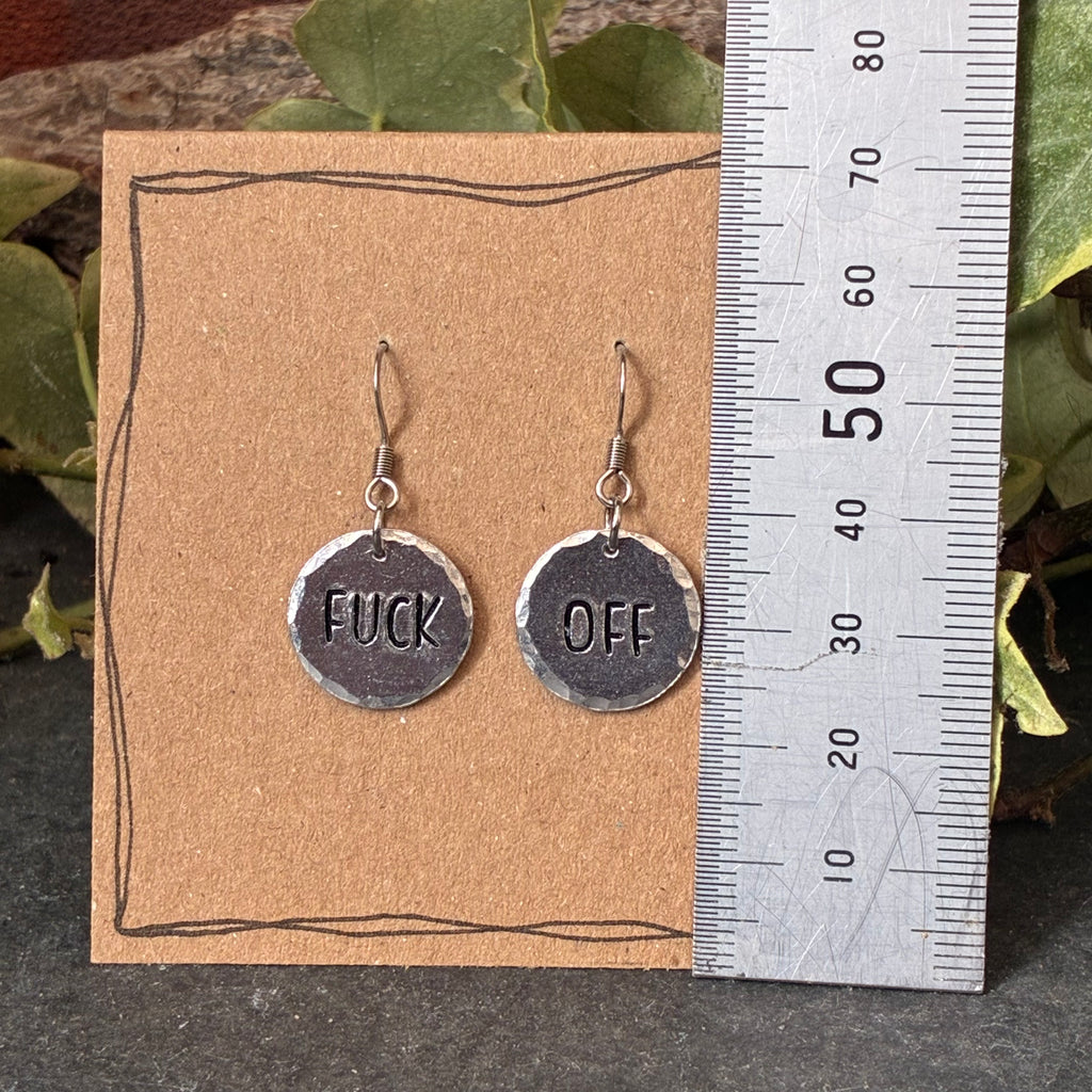 F**k Off sweary earrings