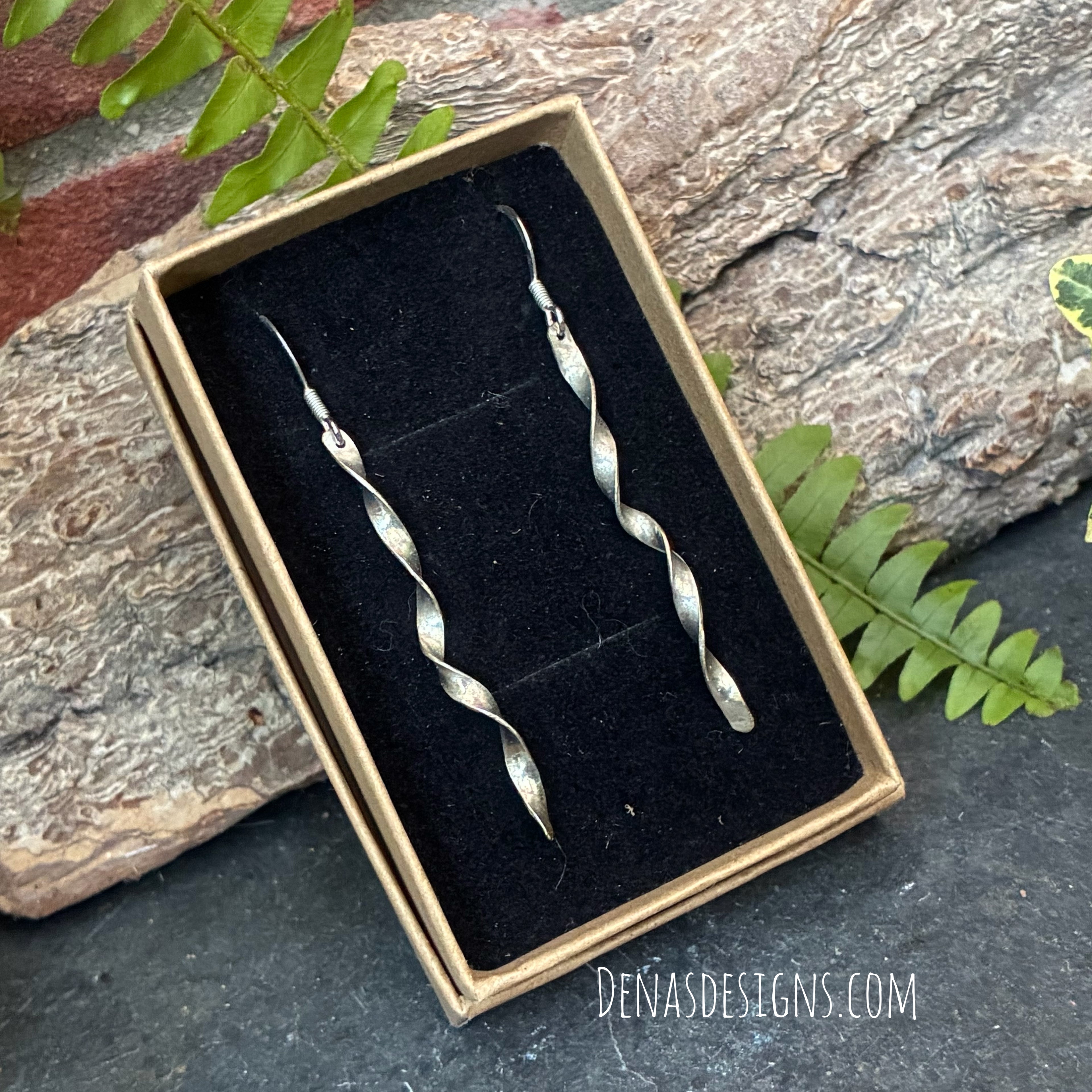 Sterling silver twisted earrings