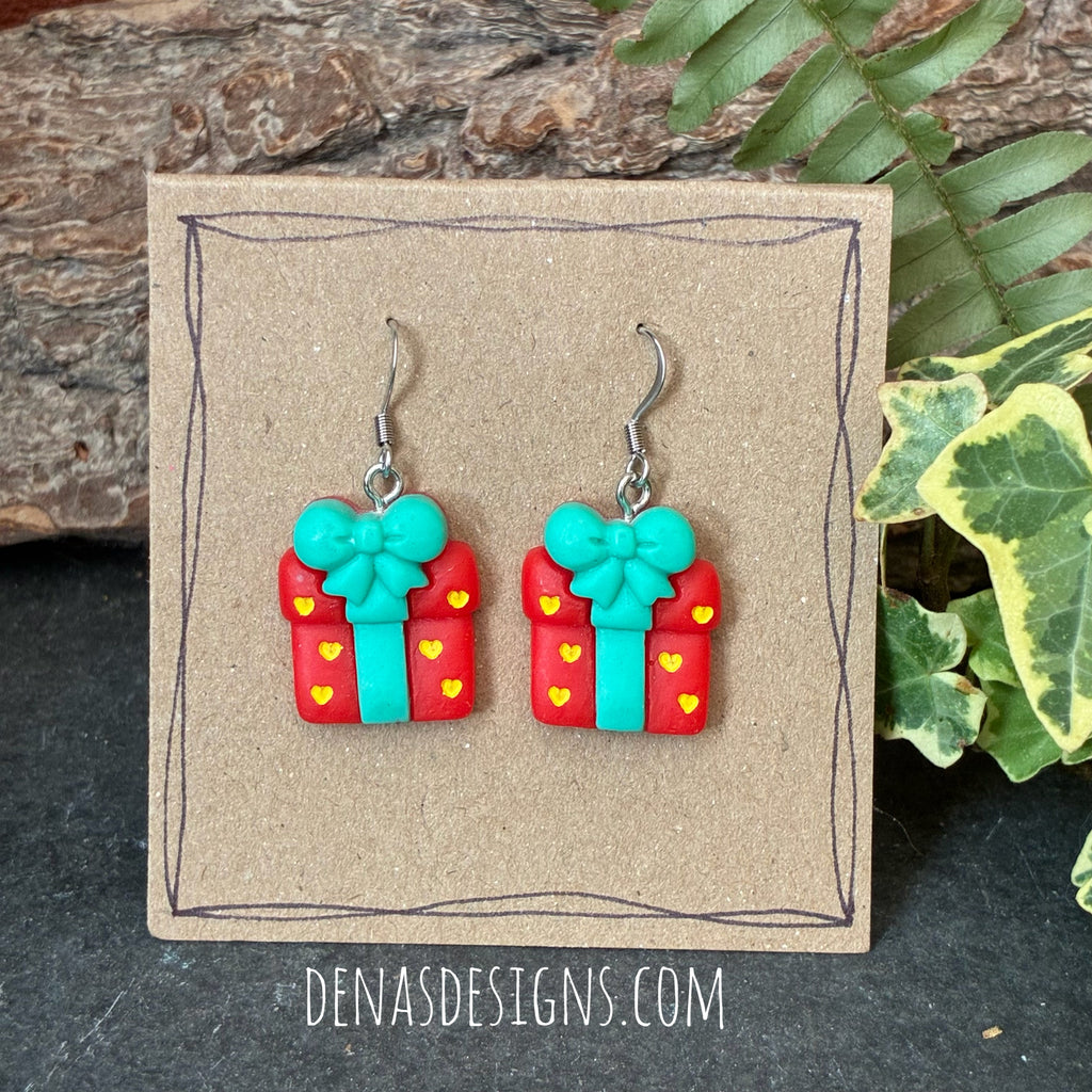 Christmas present earrings