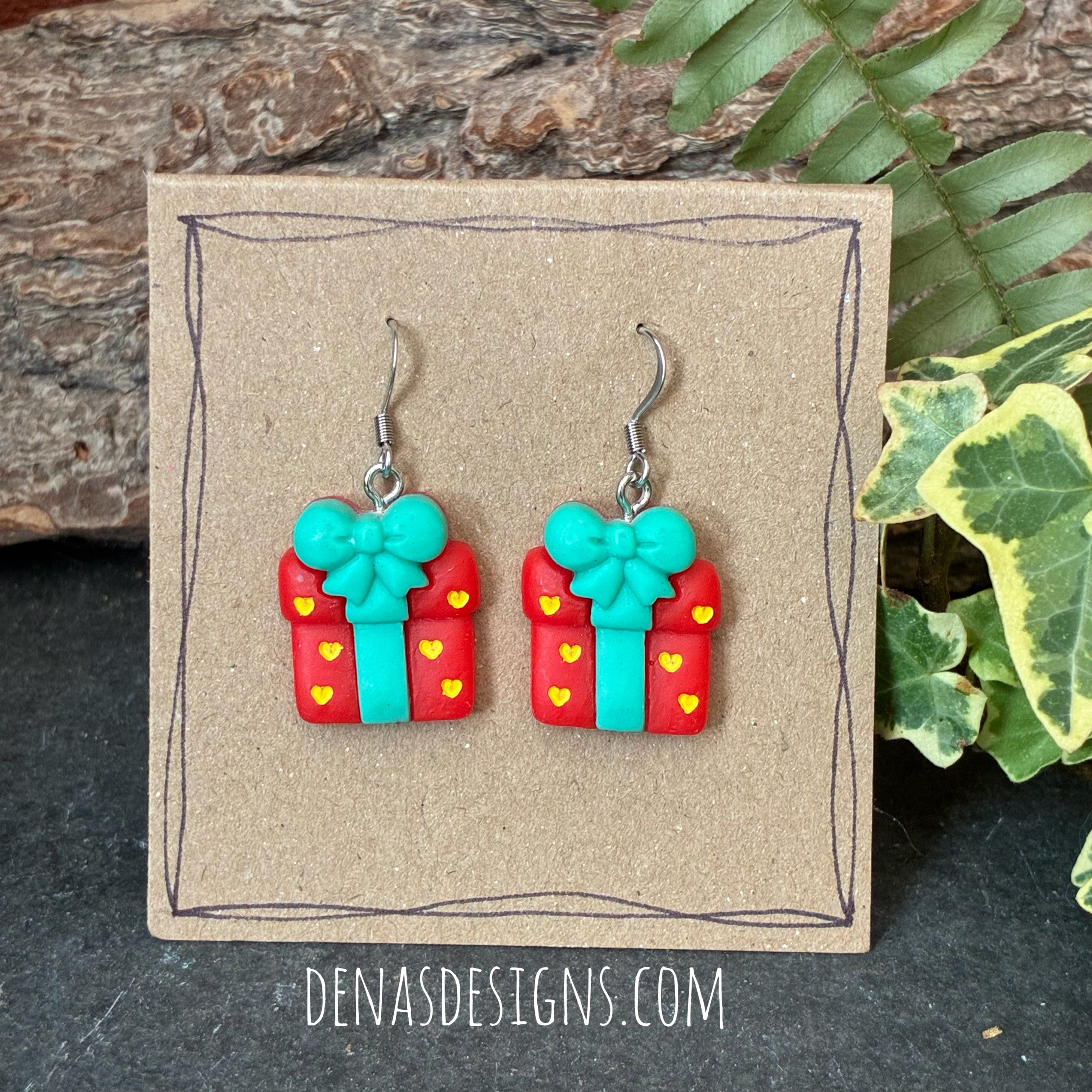 Christmas present earrings
