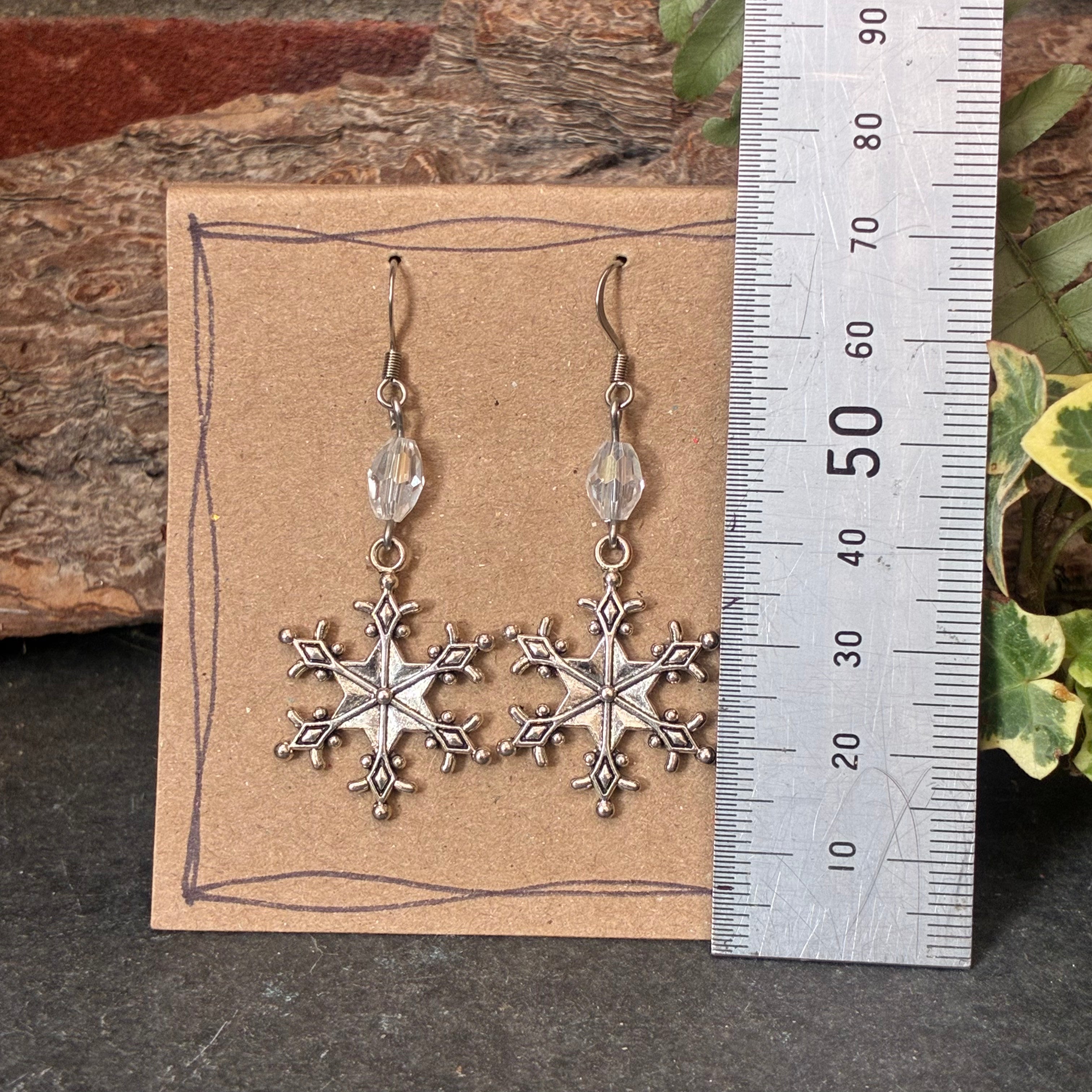 Christmas snowflake earrings