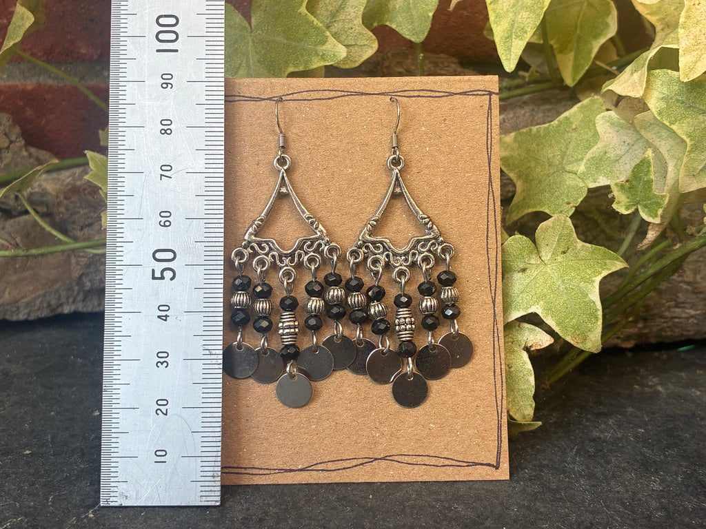 Chandelier black earrings