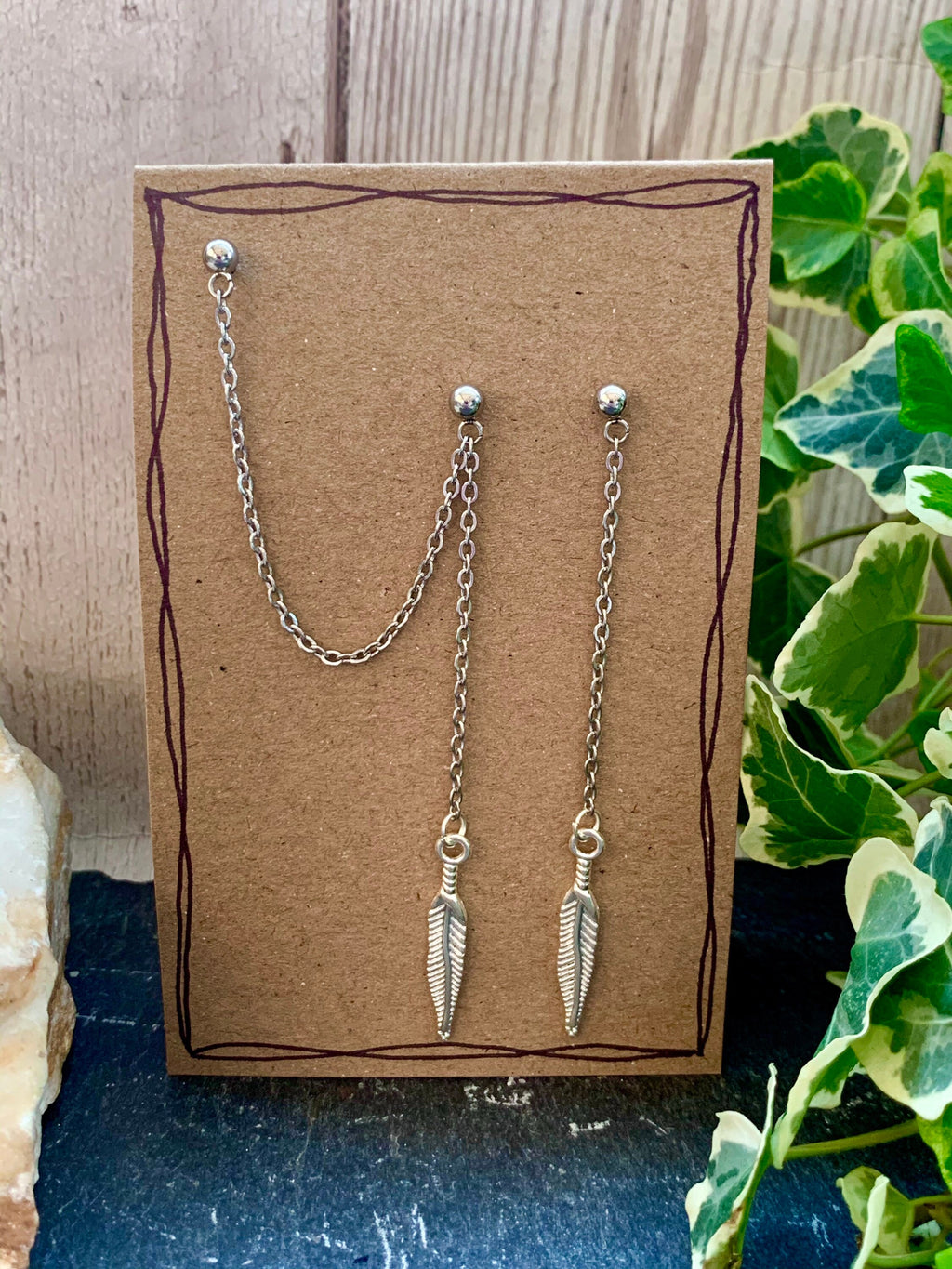 Helix earring. cartilage to lobe earring. Star earrings. skull earrings. spike earrings