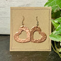 Hammered Heart copper earrings #118