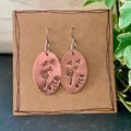 Wish earrings. Make a wish. Dandelion earrings. Stamped earrings. Copper earrings. Dream earrings #116